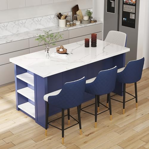 72'' White Kitchen Island with 3 Drawers K307131