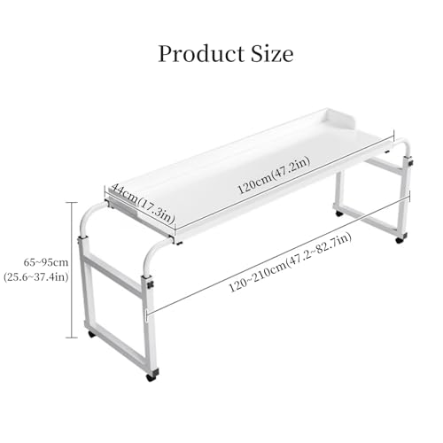 Adjustable Height Overbed Table with Wheels C4681