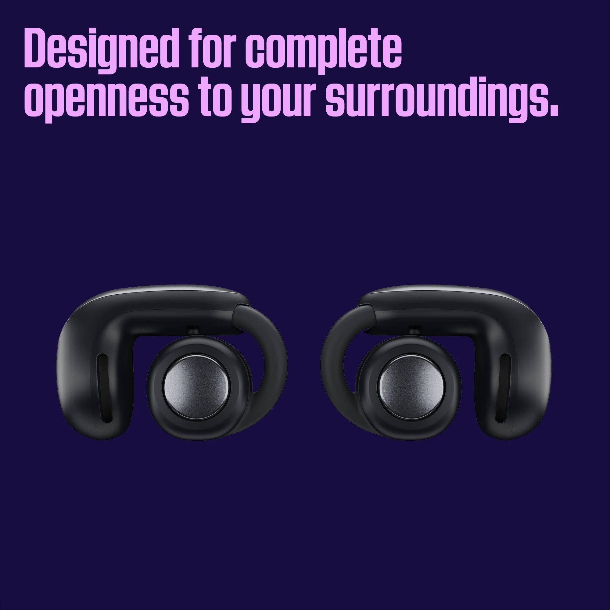 Open Ear Bluetooth Wireless Earbuds with Charging Case Black H2424