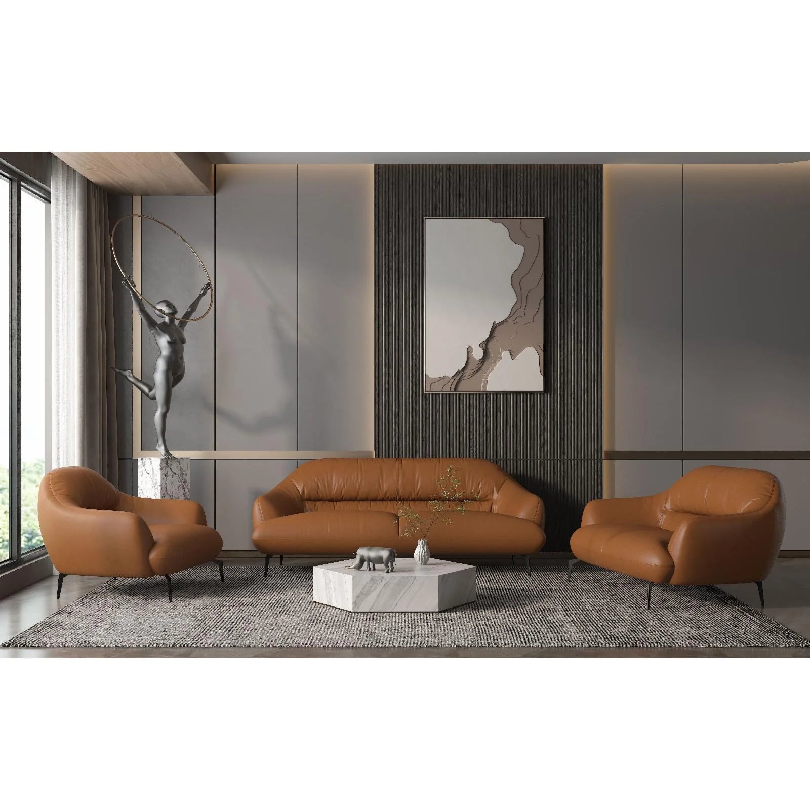 Pearl Gray Leather Accent Chair B623