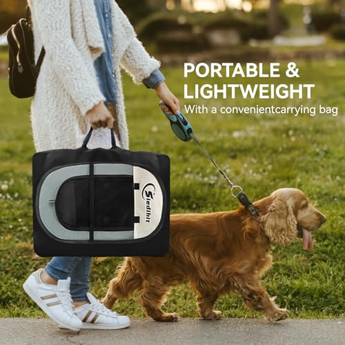 Grey Portable Dog Playpen with Carrying Case R9731