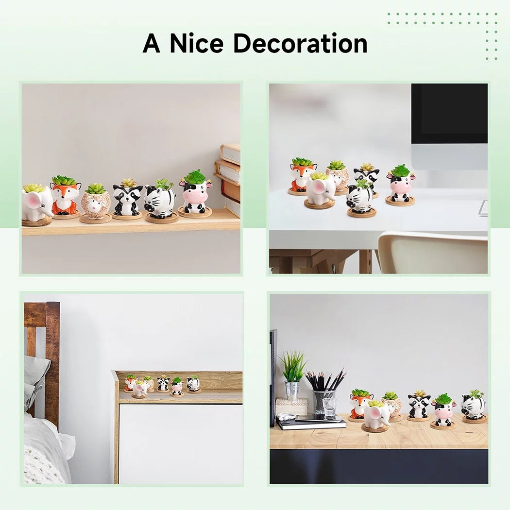 6Pcs Ceramic Succulent Planter Set M46456