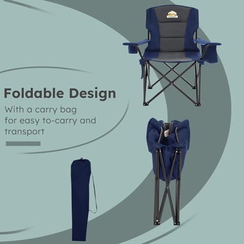 Oversized Red Folding Camping Chair Set of 2 with Carry Bag U1584