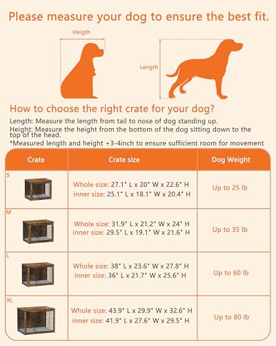 Grey 27" Wooden Dog Crate with Double Doors G613
