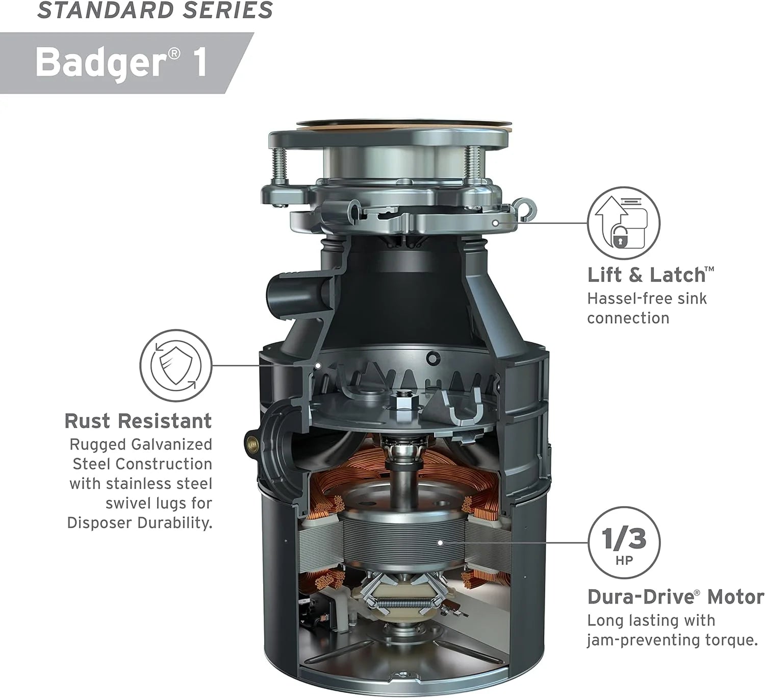 1/3 HP Continuous Feed Garbage Disposal Y394083