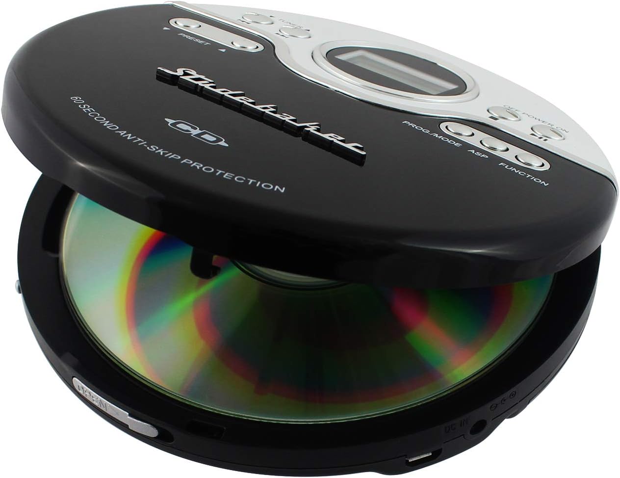 Black/White Personal CD Player with FM Radio R666688