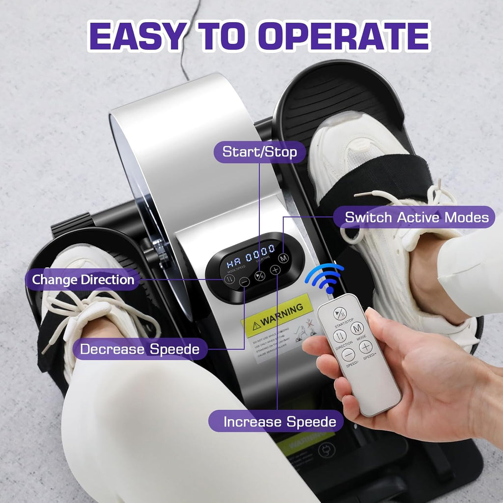Portable Electric Seated Pedal Ellipse Machine with Remote and App Control, LCD Display I64237