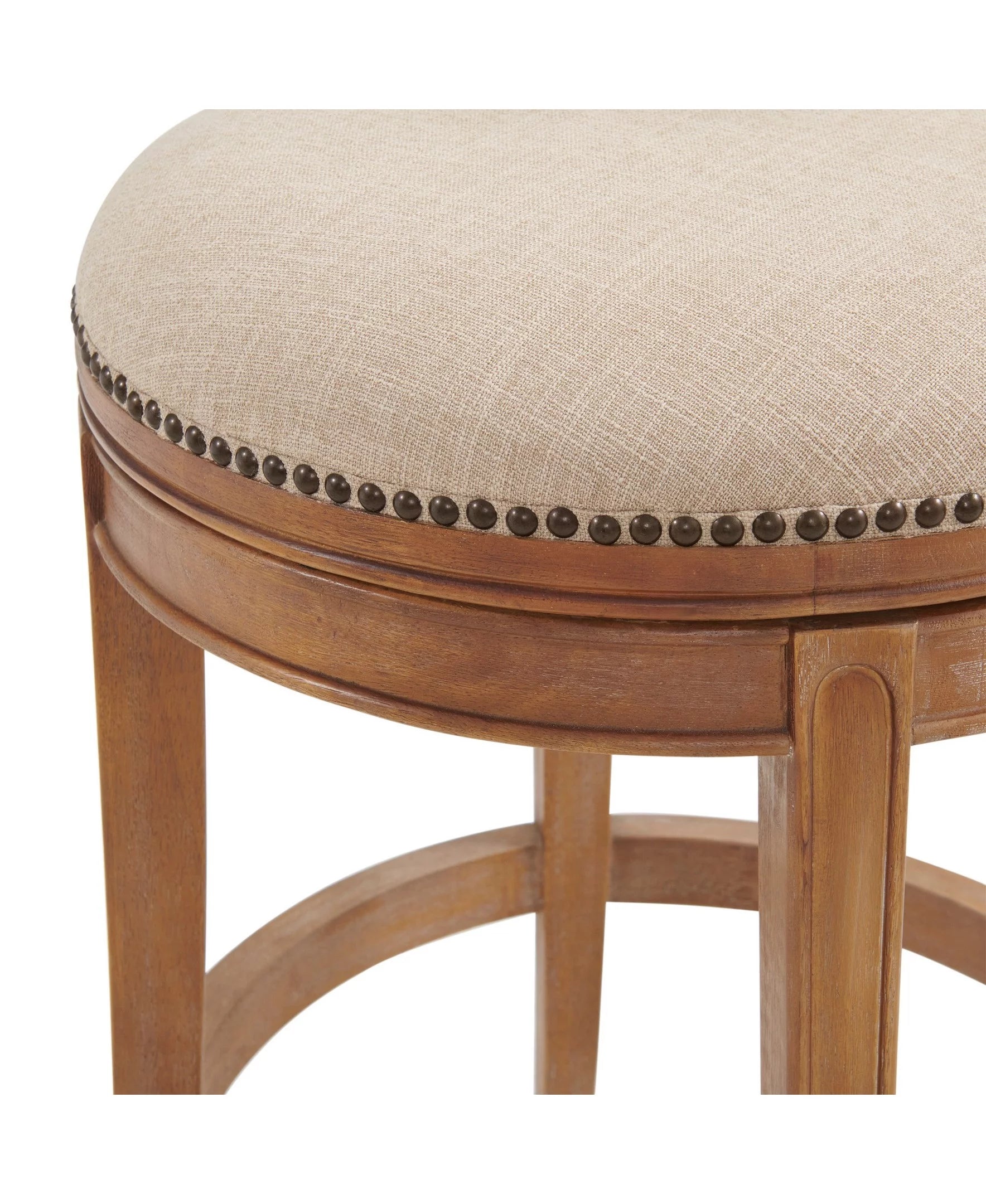 Weathered Brown and Beige Swivel Bar Stool A757177