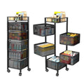 5 Tier Black Rolling Storage Cart K219372