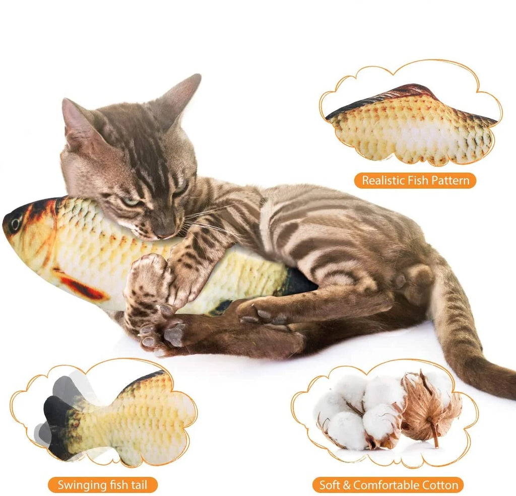 Flopping Fish Cat Toy with Catnip Bag Motion Plush Interactive Cat Toy K69182
