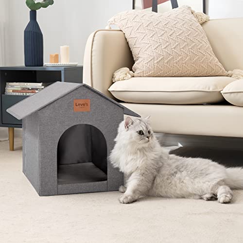 Outdoor Cat House Weatherproof Insulated Grey with Removable Soft Cushion S25894