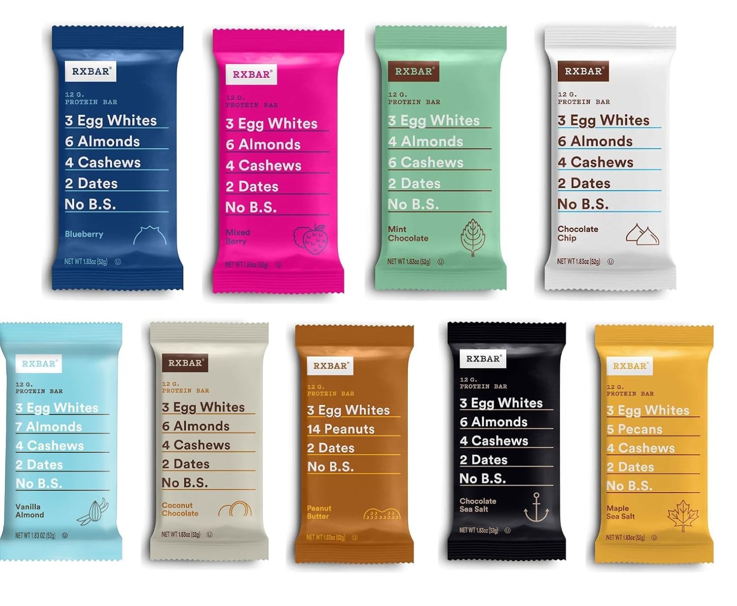 Assorted Variety Pack Protein Bar 1.83 Ounce 30 Count Z31067