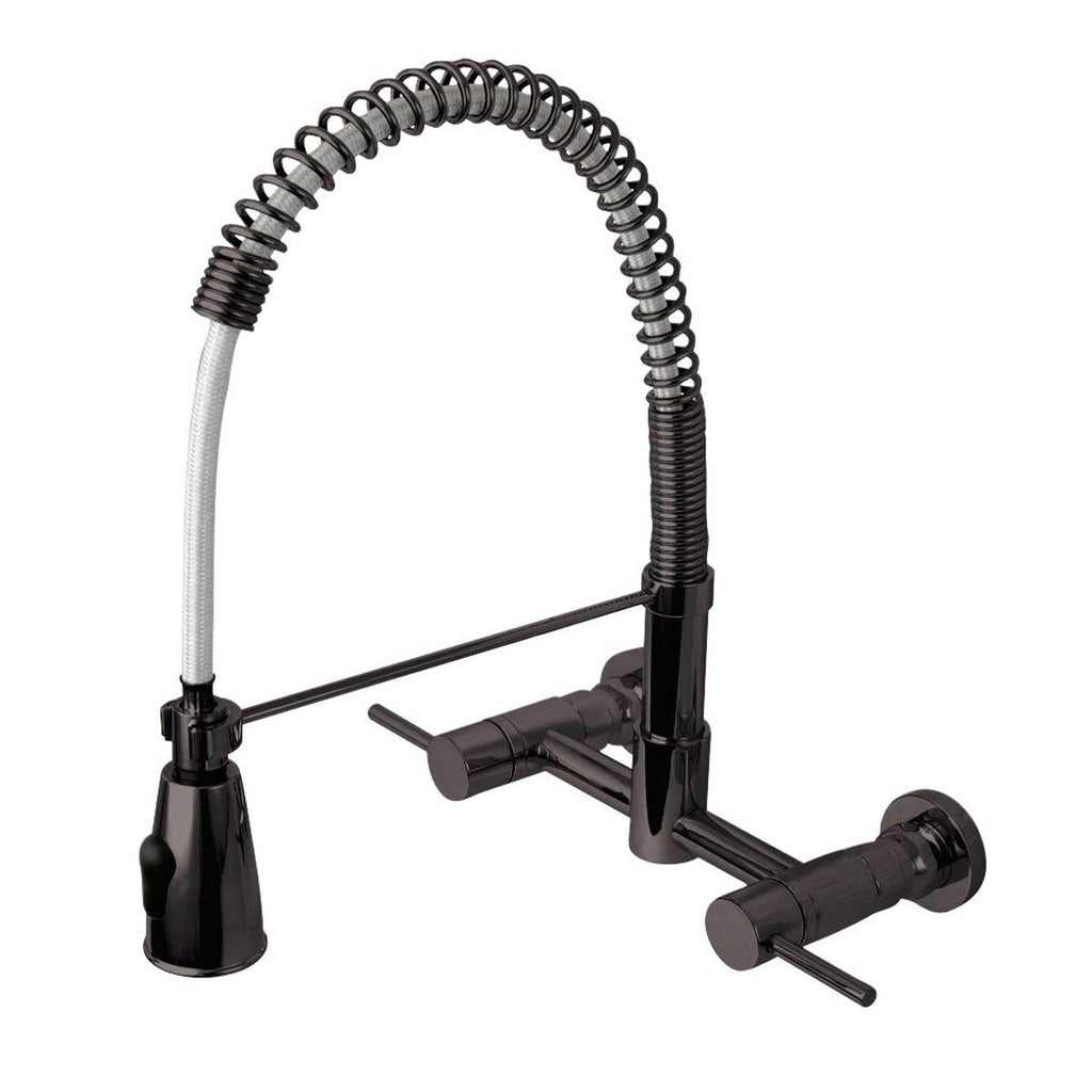 Oil Rubbed Bronze 2-Handle Wall Mount Pull-Down Kitchen Faucet Y717609