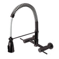 Oil Rubbed Bronze 2-Handle Wall Mount Pull-Down Kitchen Faucet Y717609
