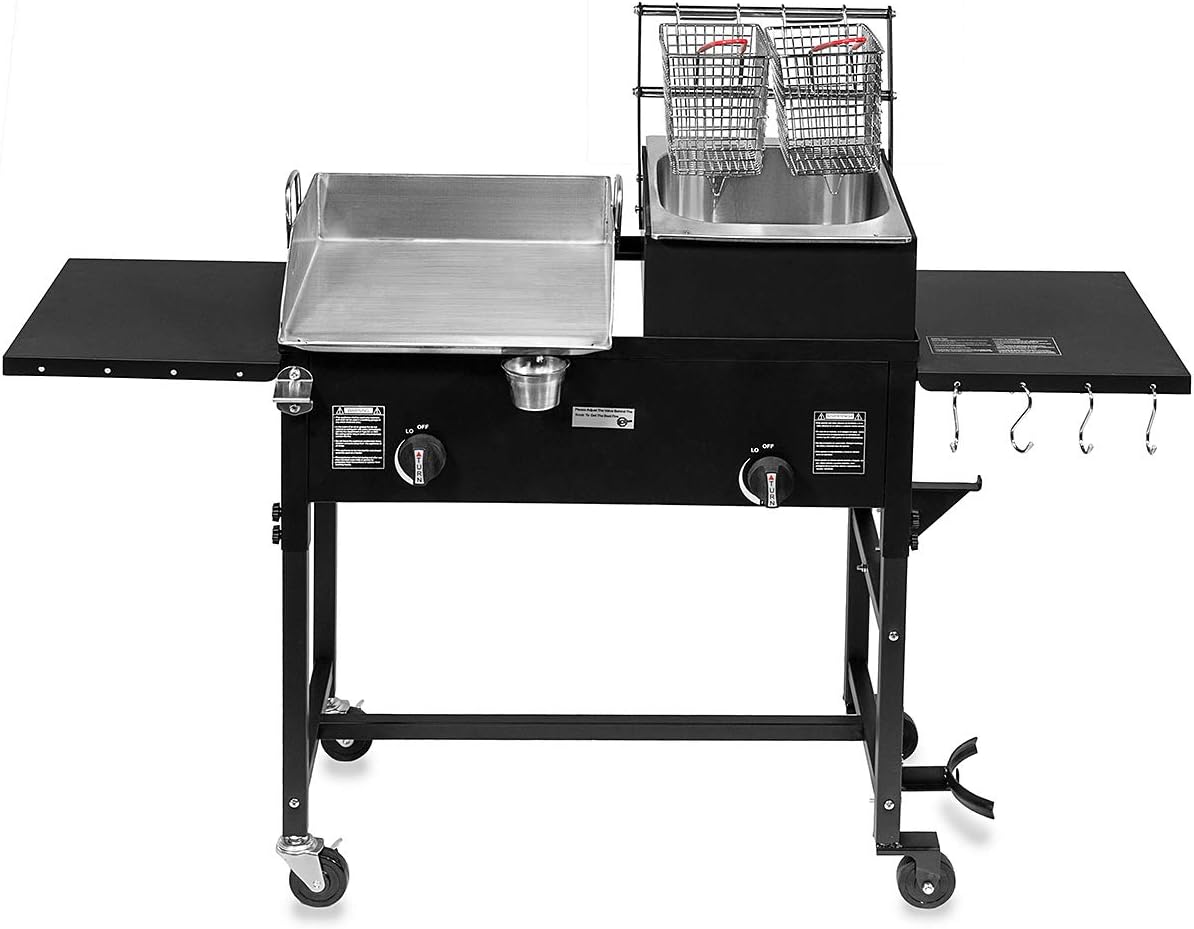 58,000 BTU Outdoor Dual Burner Stove with Wheels F393092