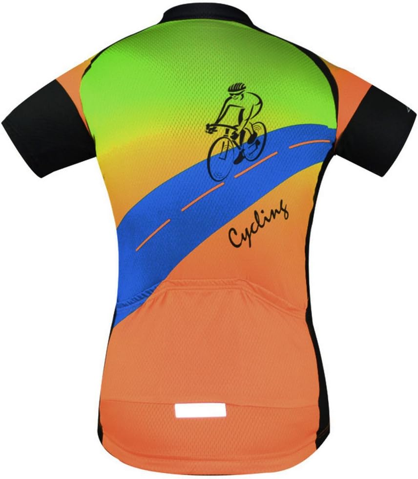 Yellow Short Sleeves Quick Dry Cycling Jersey O923108