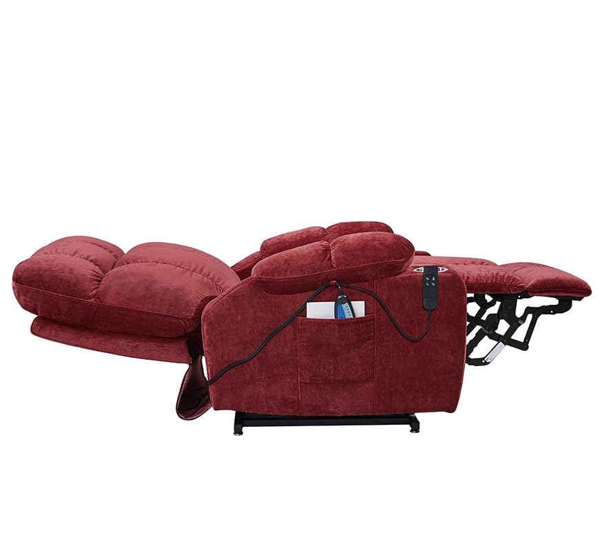 Red Power Lift Recliner Chair with Massage and Heat D435
