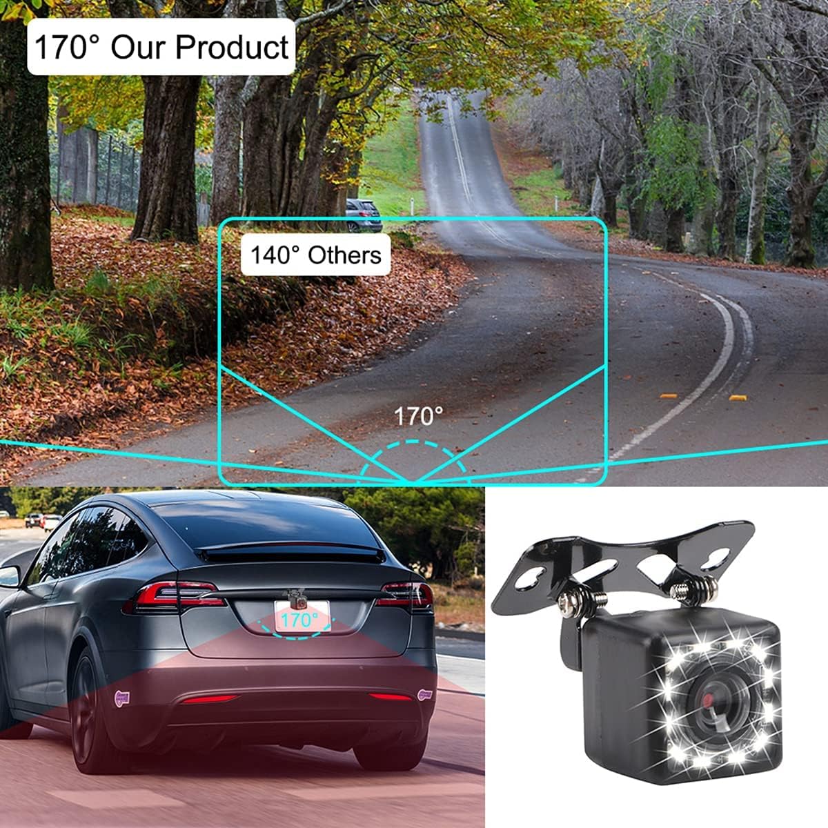 Wireless Backup Camera 4.3 Inch Rear View Camera FHD 1080P Waterproof Reversing Camera W2468
