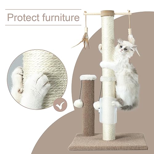 26 inch Sisal Cat Scratching Post with Hanging Ball Toy C101