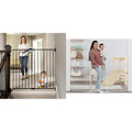 Black 36" H Baby Gate and 76" Wide 3-Panel Configurable Baby Gate K6143