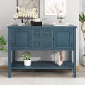 Light Navy Solid Wood Console Table with 4 Drawers and 2 Cabinets T2752