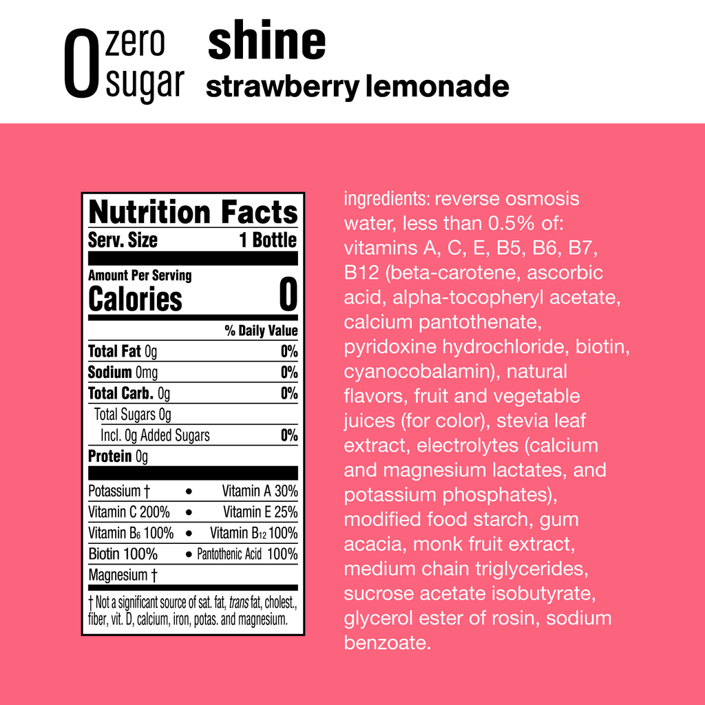 Strawberry Lemonade Electrolyte Enhanced Water, 20 fl oz, 12 Pack J6849