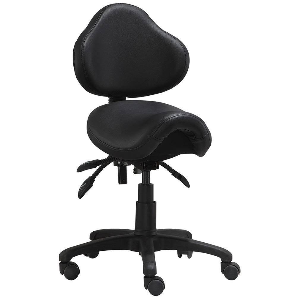 Rolling Saddle Stool with Adjustable Height and Backrest Z907266