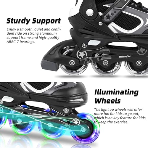 Adjustable Inline Skates with Light up Wheels X771430