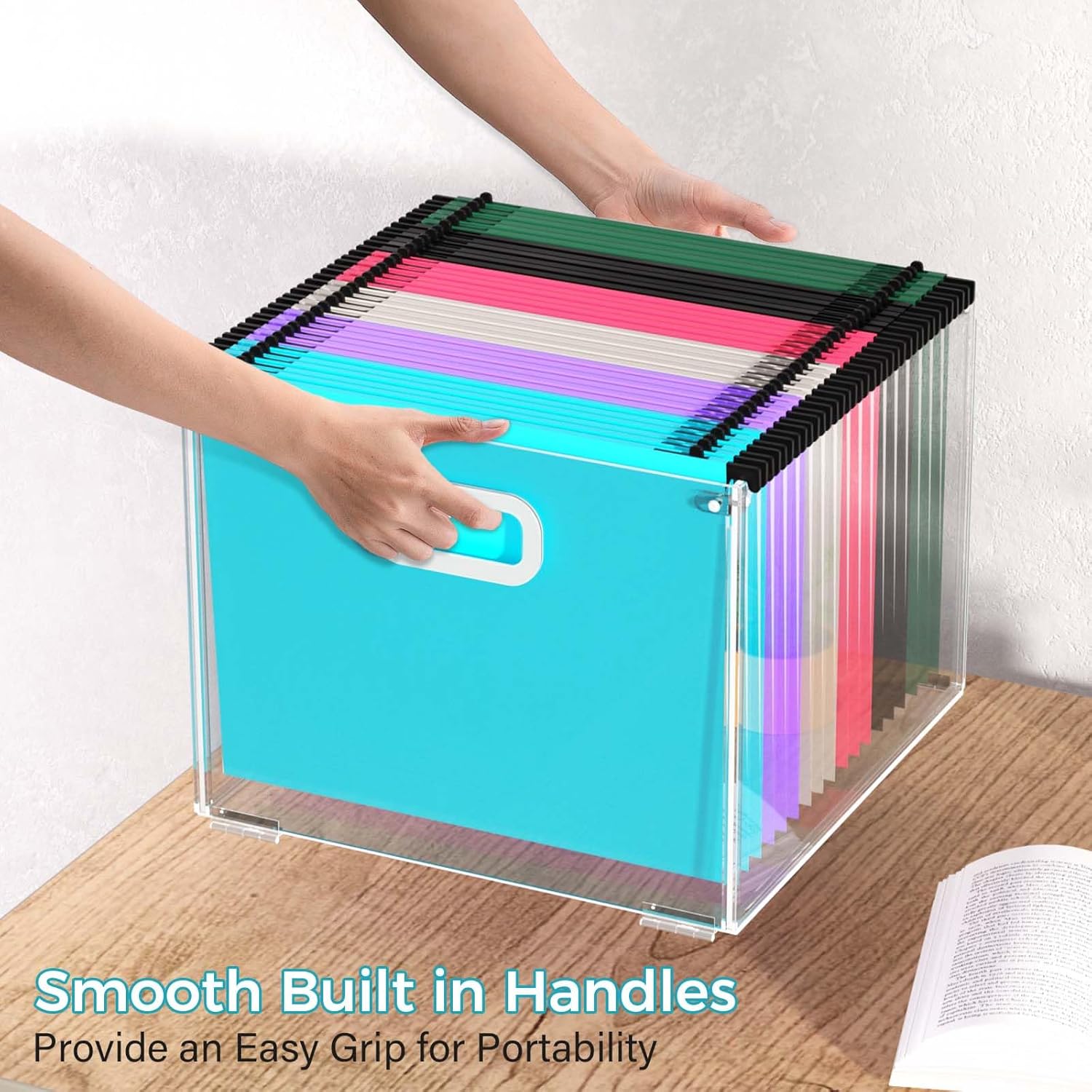 Clear Acrylic Hanging File Organizer with Handle I3268