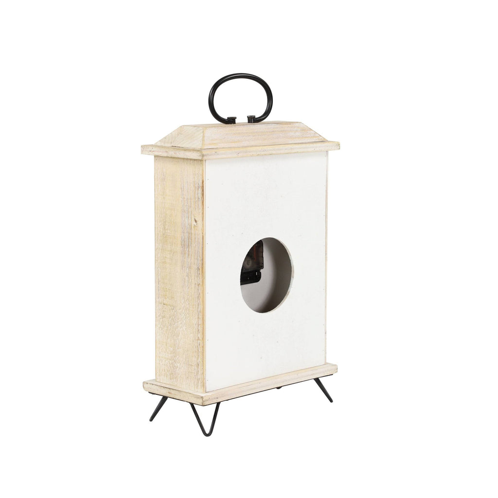 Rectangular Beige Wooden Table Clock O841