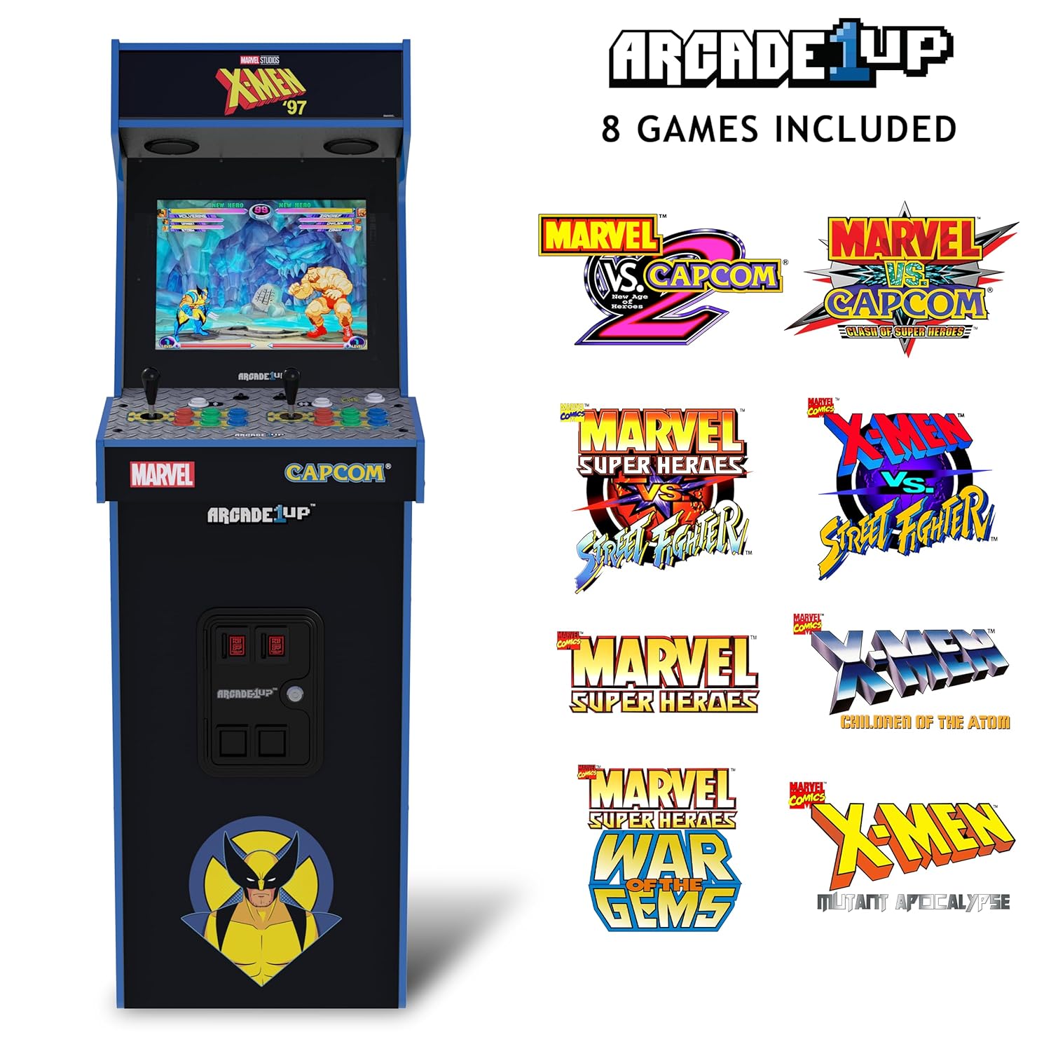 Over 5-Foot-Tall Deluxe Arcade Machine with Over 8 Classic Games B8202