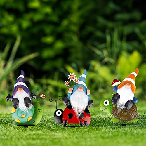 12 Inch Metal Garden Gnome Stakes 4 Pack E605