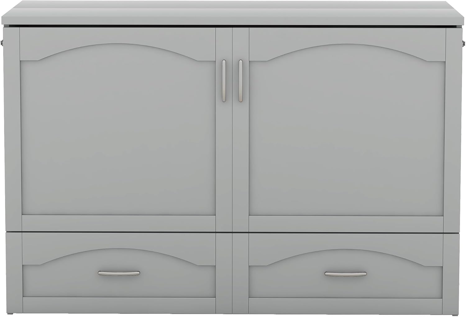 Gray Queen Size Murphy Bed with Storage Drawers P963