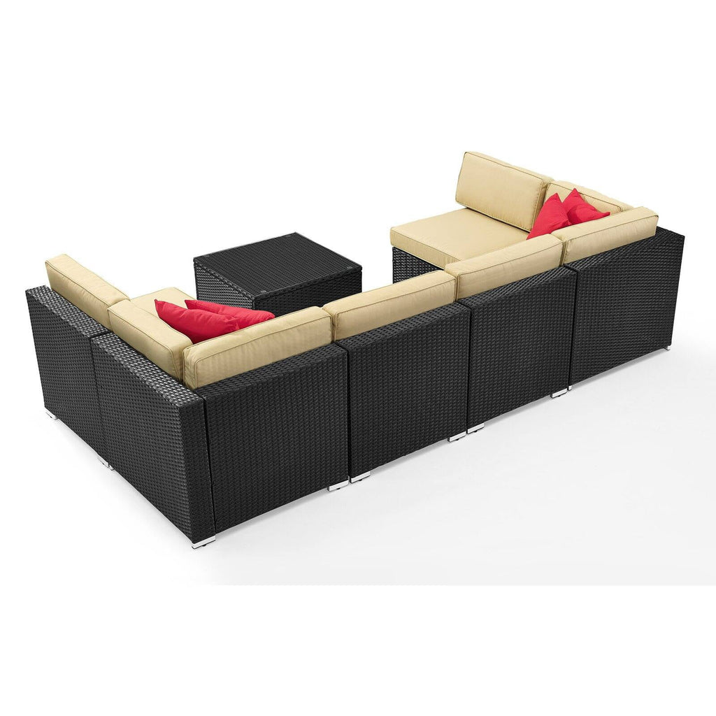 Brown 7 Piece Patio Sectional Set H97216
